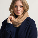 Beige Sughero | Scaldacollo Cashmere Rigenerato a coste