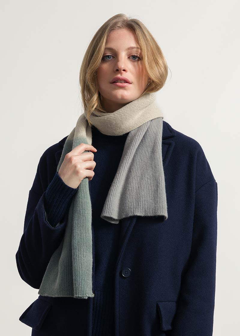 Grigio-Verde | Sciarpa Cashmere Rigenerato Fenice