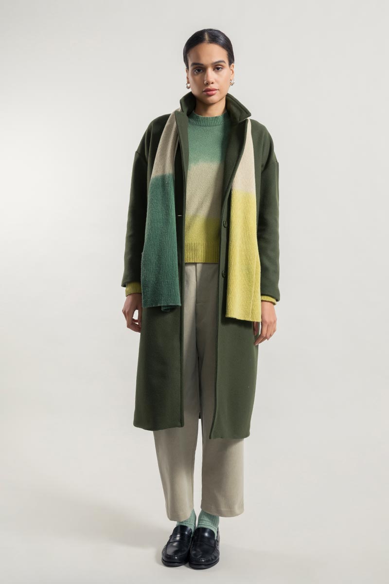 Verde-Giallo | Sciarpa Cashmere Rigenerato Fenice