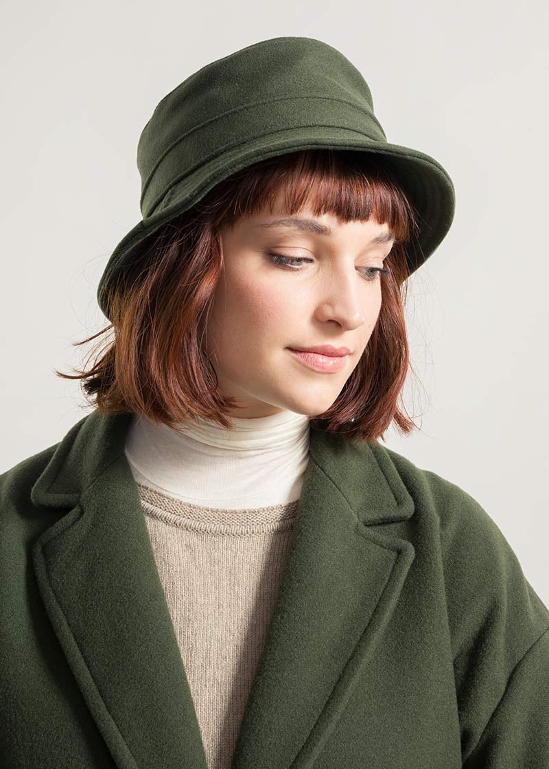 Verde Felce | Cappello Bucket Panno Lana Rigenerata Jules