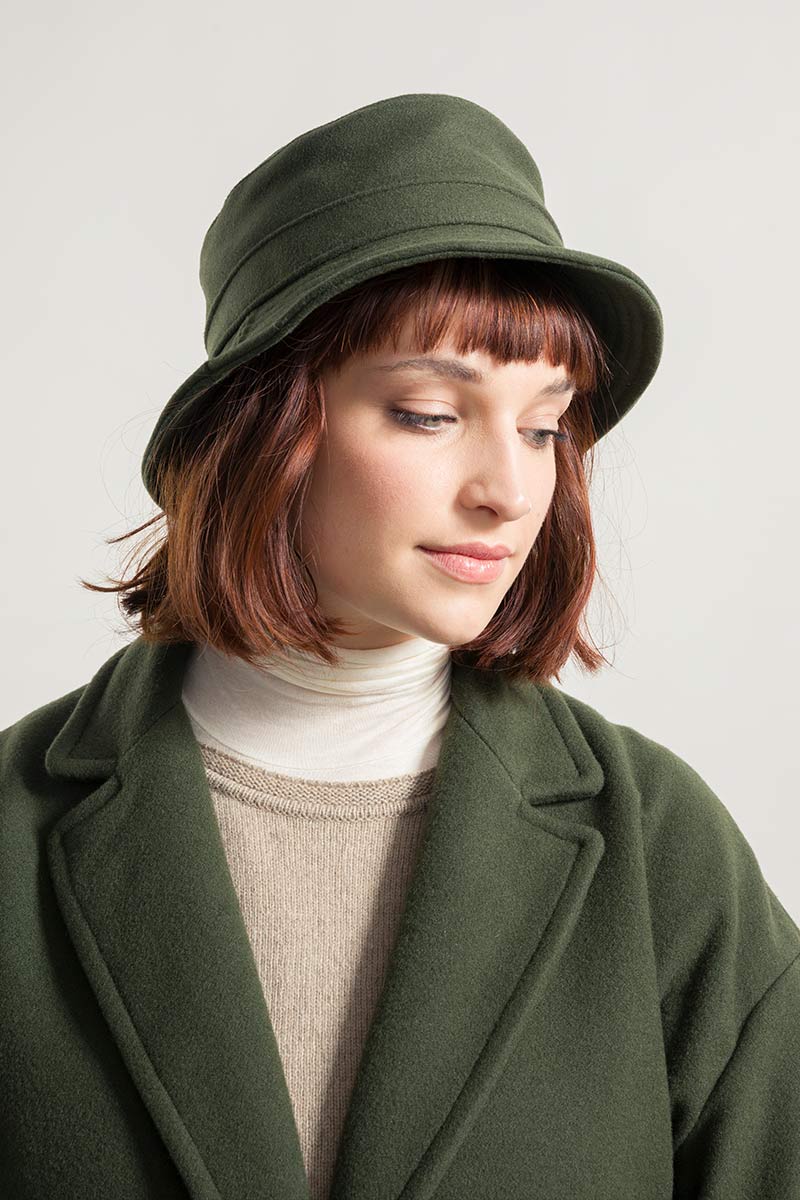 Verde Felce | Cappello Bucket Panno Lana Rigenerata Jules