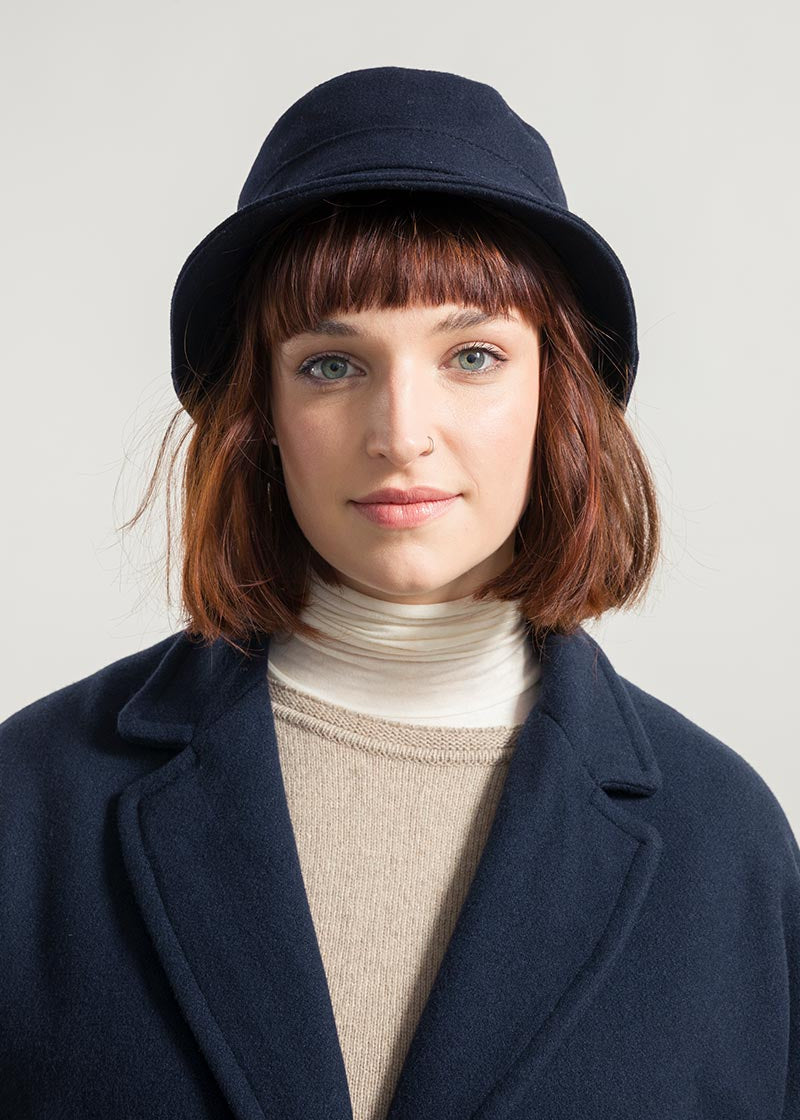 Blu Marina | Cappello Bucket Panno Lana Rigenerata Jules