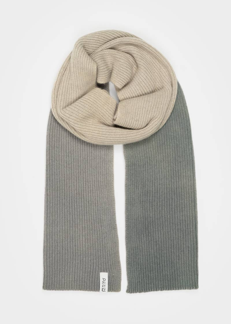 Grigio-Verde | Sciarpa Cashmere Rigenerato Fenice