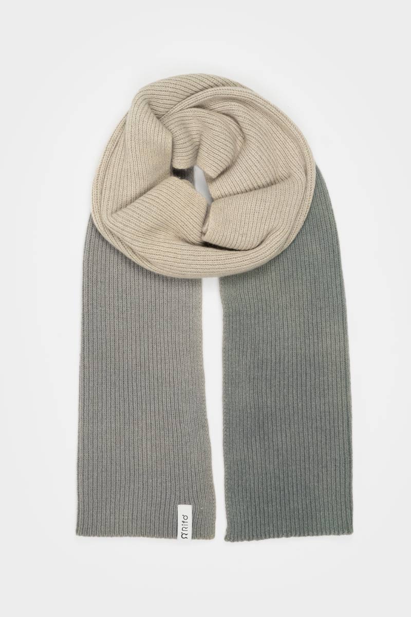 Grigio-Verde | Sciarpa Cashmere Rigenerato Fenice