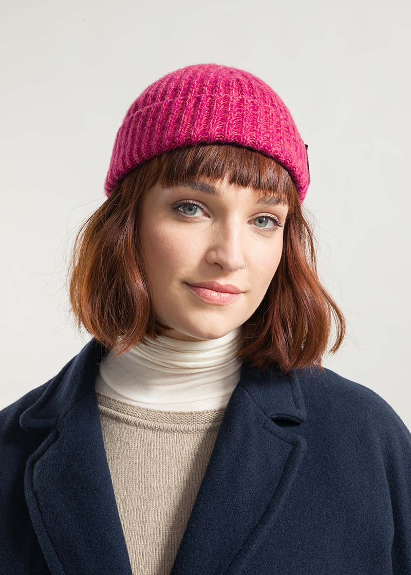 Mouline Rosa Barbabietola | Cappellino fisherman cashmere rigenerato