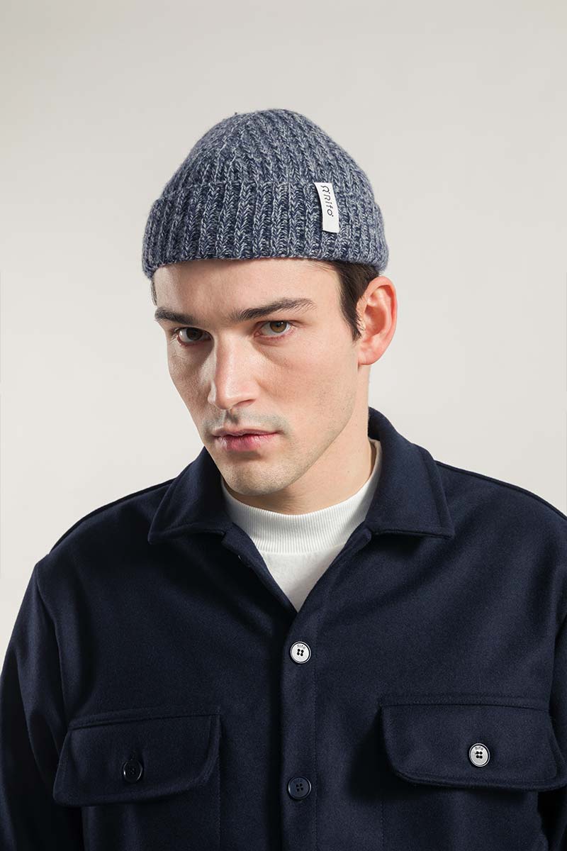 Mouline Blu Gorgonzola | Cappellino fisherman cashmere rigenerato