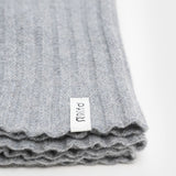 Grigio Calce | Scaldacollo Cashmere Rigenerato a coste