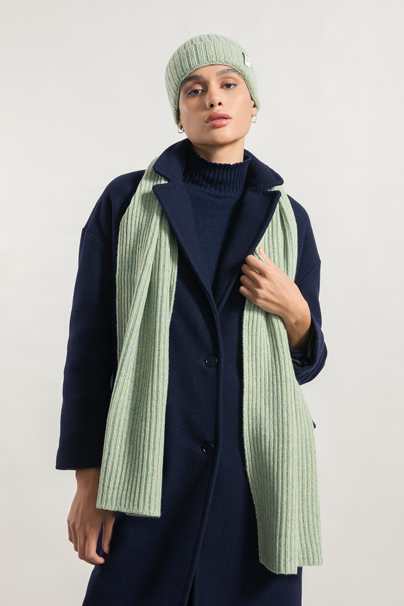 Men Women Recycled Cashmere Scarf Sandro Green Rifò