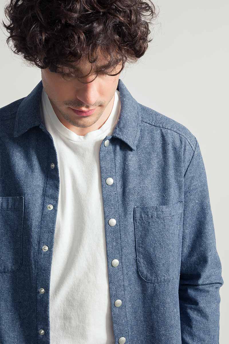 Denim | Camicia unisex jeans rigenerato