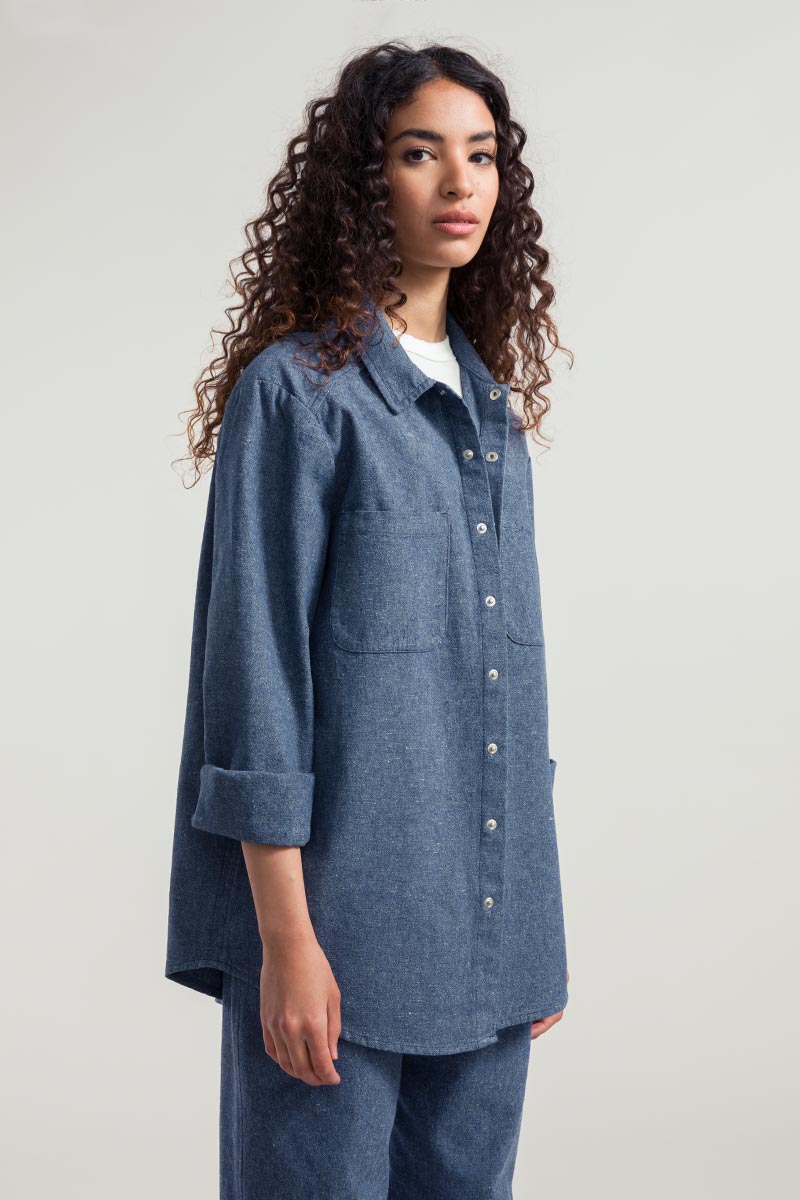 Denim | Camicia unisex jeans rigenerato