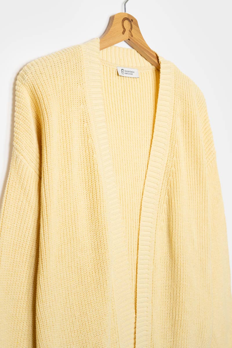 Giallo Crema | Cardigan Donna Cotone Rigenerato Irma