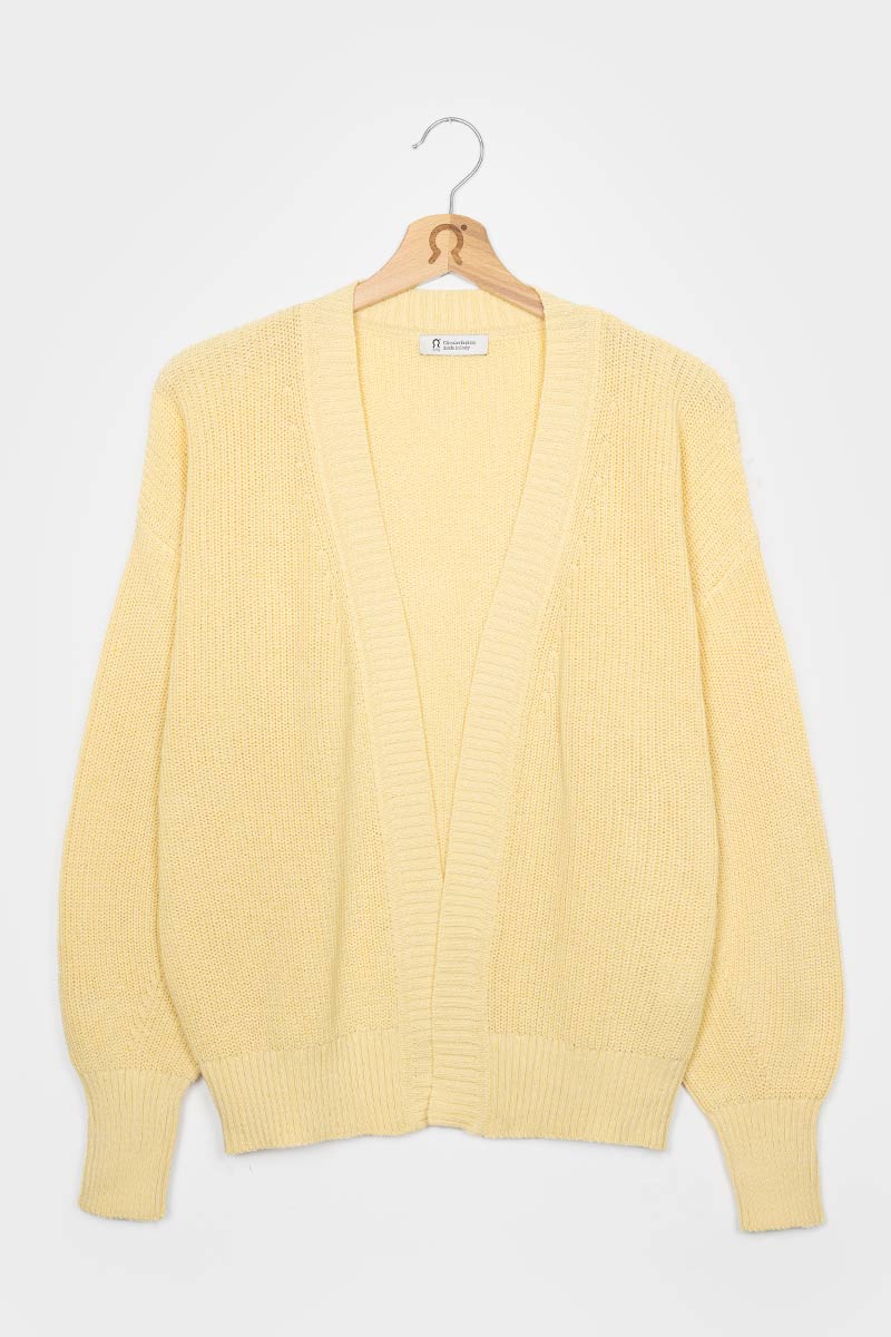 Giallo Crema | Cardigan Donna Cotone Rigenerato Irma