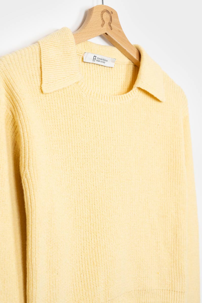 Giallo Crema | Maglia Donna Cotone Rigenerato Olivia