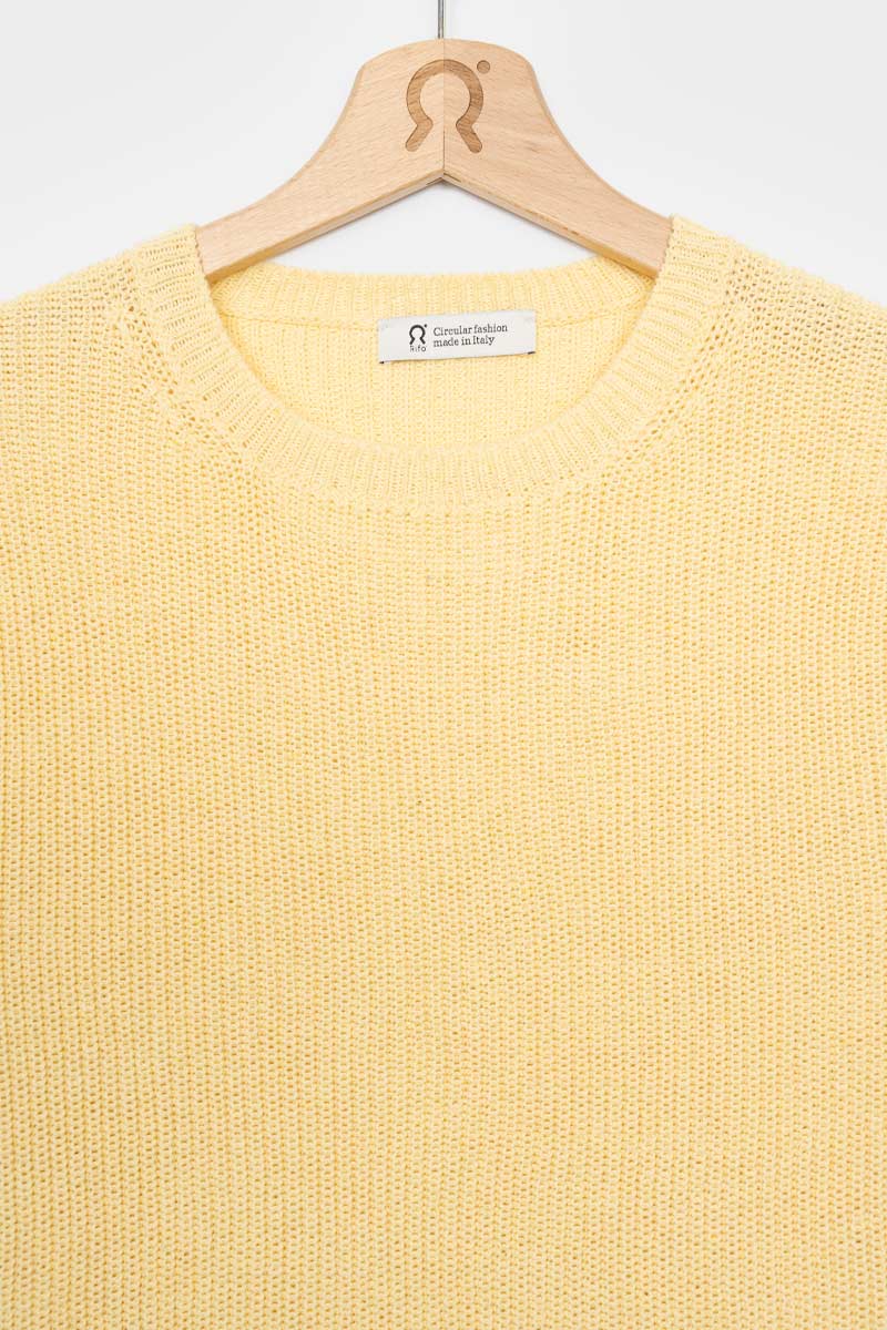 Giallo Crema | Maglia Donna Cotone Rigenerato Olga