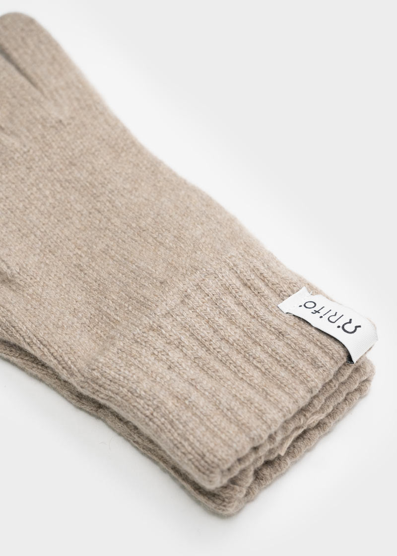 Beige Sabbia | Guanti Cashmere Rigenerato Uomo