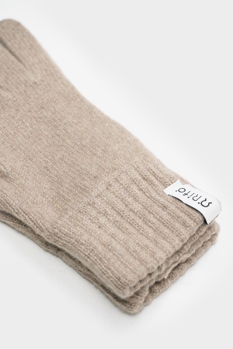 Beige Sabbia | Guanti Cashmere Rigenerato Uomo