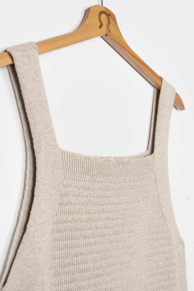 Beige Avena | Abito Tubino in Maglia Donna Cotone Rigenerato Luna