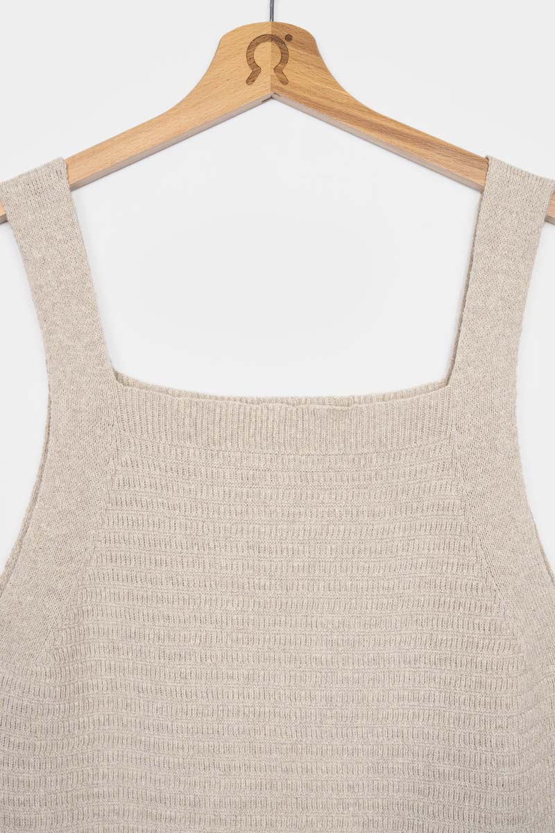 Beige Avena | Abito Tubino in Maglia Donna Cotone Rigenerato Luna