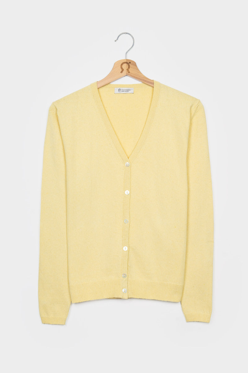 Giallo Crema | Cardigan Donna Cotone Rigenerato Lucia