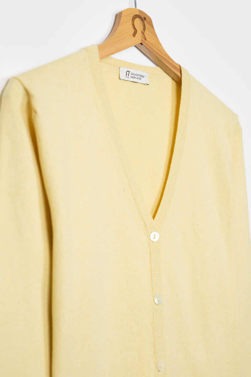 Giallo Crema | Cardigan Donna Cotone Rigenerato Lucia