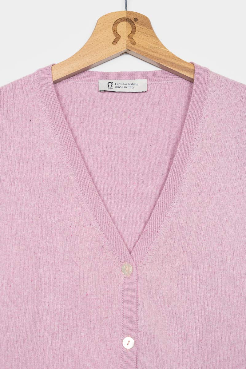 Rosa Magnolia | Cardigan Donna Cotone Rigenerato Lucia