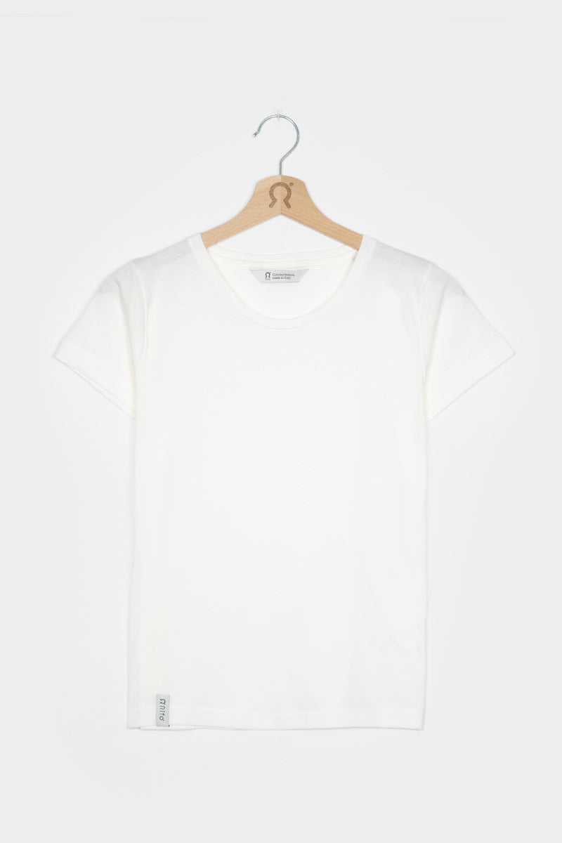 Bianco Latte | tshirt donna cotone organico e cotone rigenerato