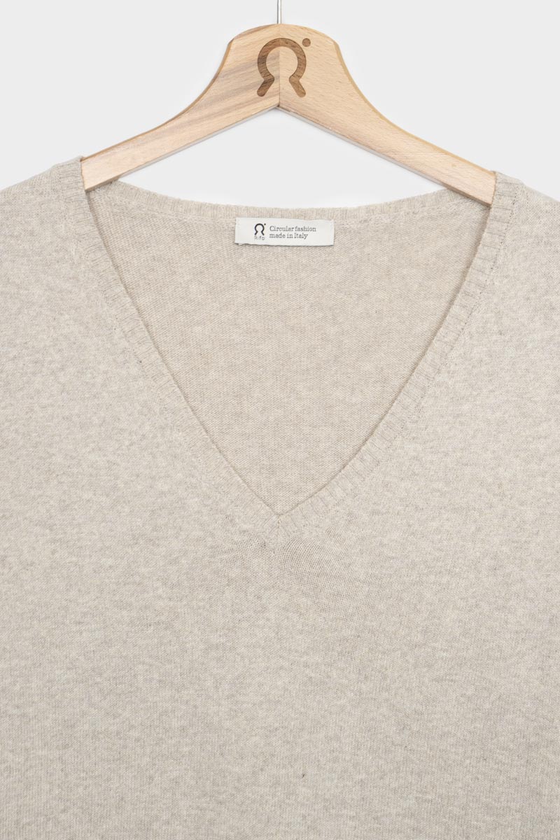 Beige Avena | Maglia Donna Cotone Rigenerato Arianna