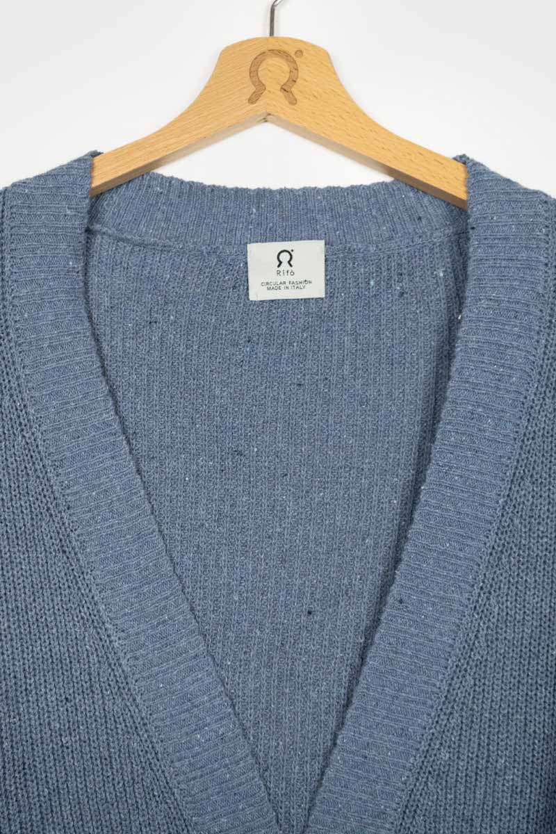 Blu Atlantico | Cardigan Cotone Donna Jeans Rigenerato