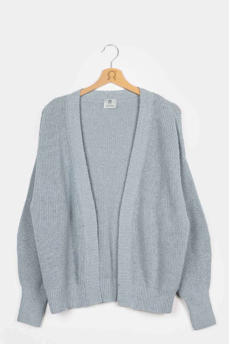 Azzurro Mediterraneo | Cardigan Cotone Donna Jeans Rigenerato