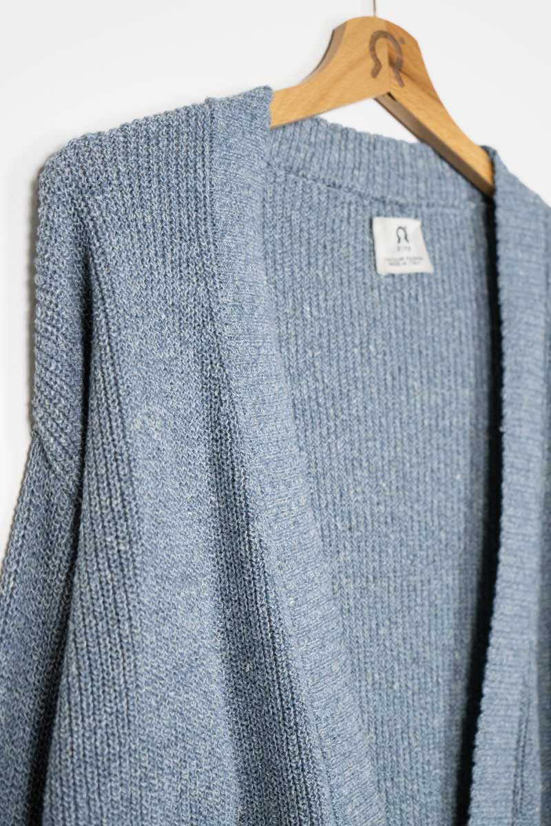 Mouline Azzurro Mediterraneo | Cardigan Cotone Donna Jeans Rigenerato