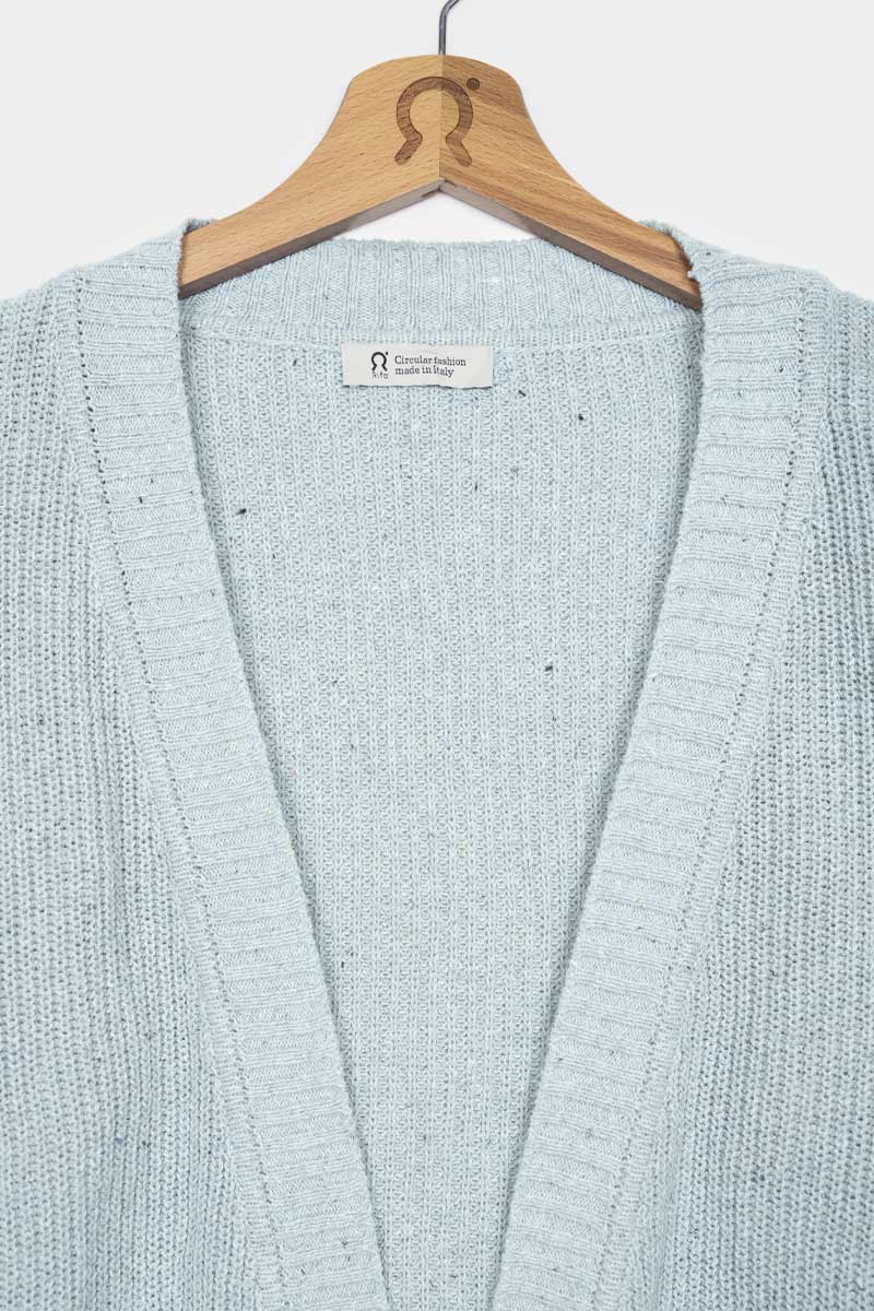 Azzurro Mediterraneo | Cardigan Cotone Donna Jeans Rigenerato