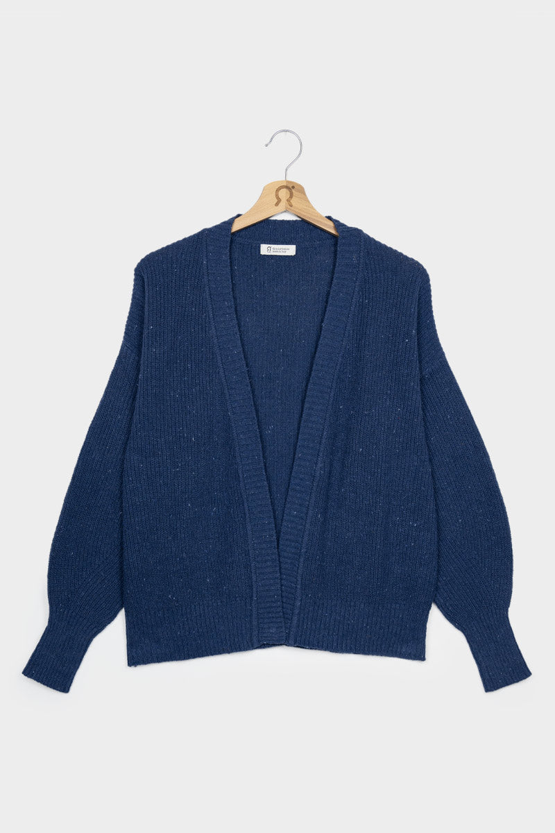 Blu Baltico | Cardigan Cotone Donna Jeans Rigenerato