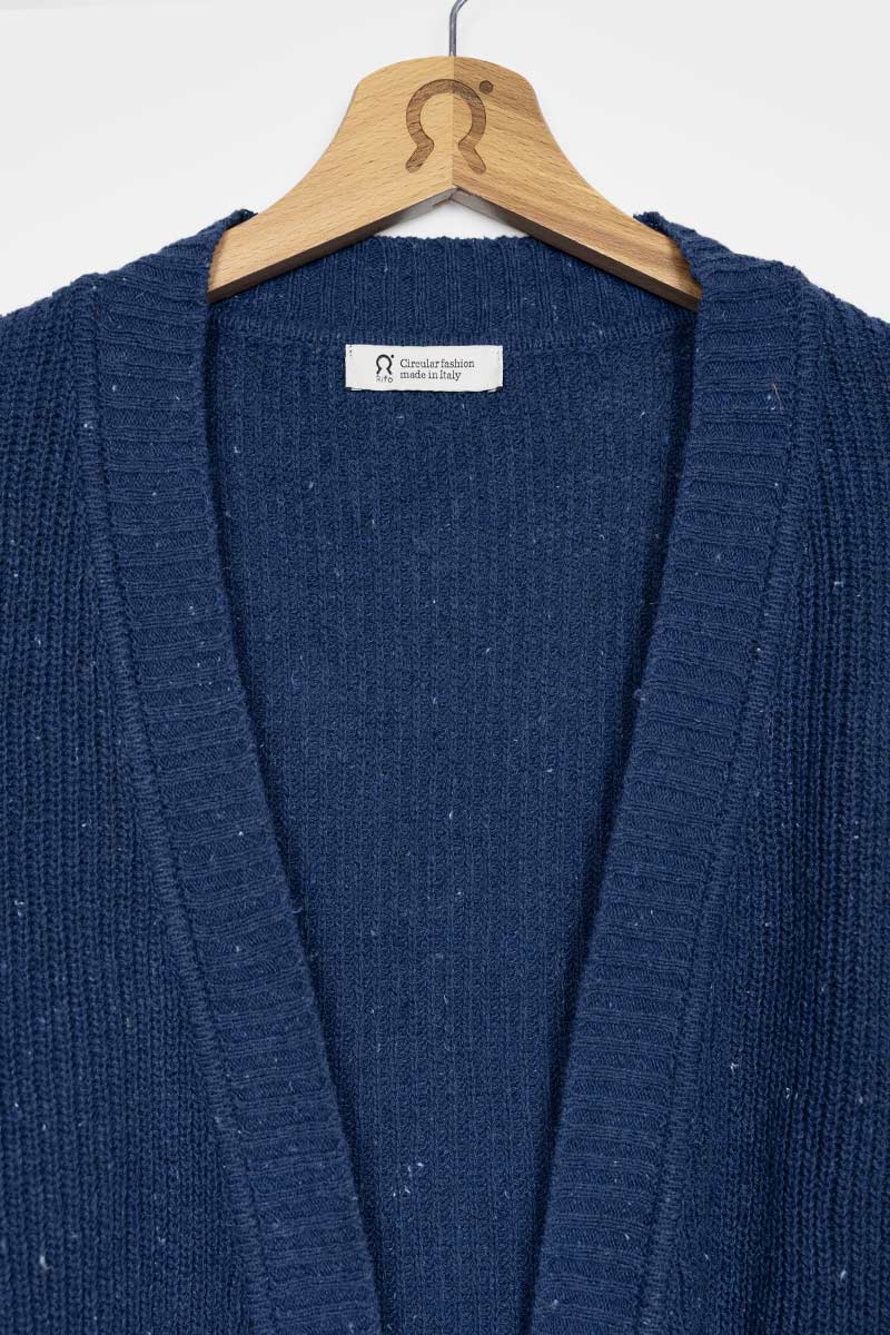 Blu Baltico | Cardigan Cotone Donna Jeans Rigenerato