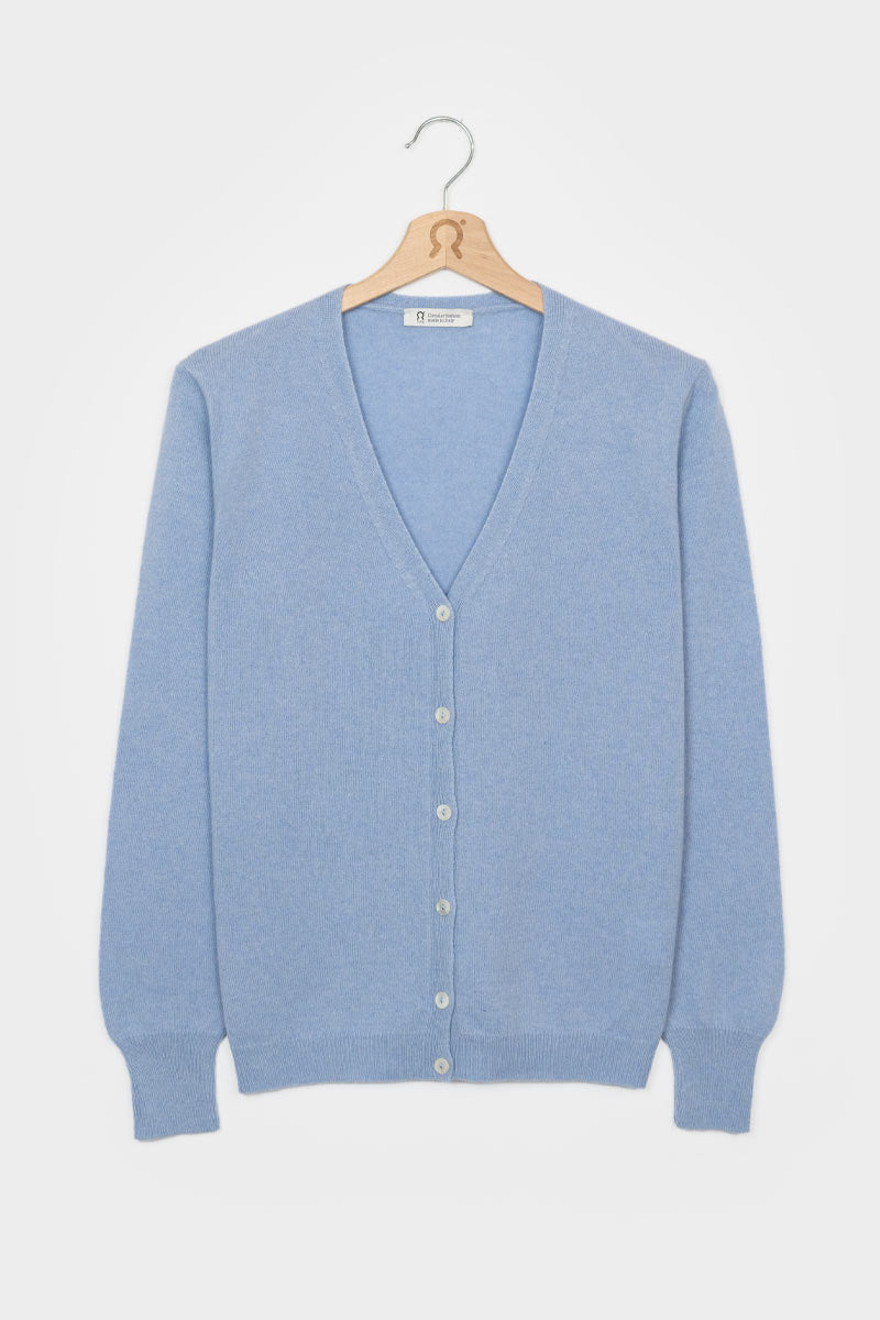 Azzurro Nuvola | Cardigan Donna Light Cashmere Rigenerato Letizia