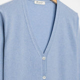 Azzurro Nuvola | Cardigan Donna Light Cashmere Rigenerato Letizia