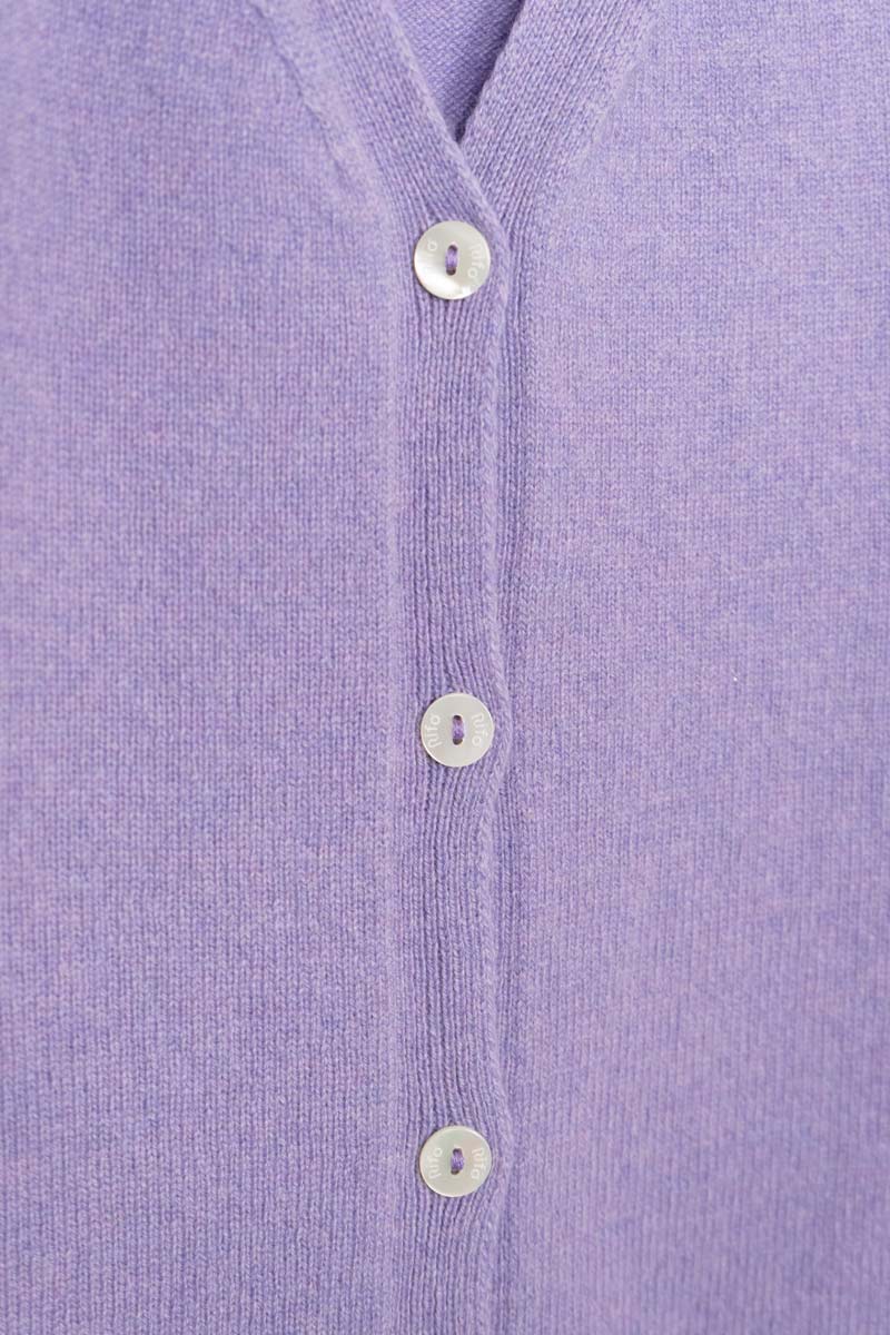 Viola Glicine | Cardigan Donna Light Cashmere Rigenerato Letizia