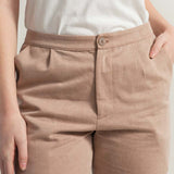 Beige Mandorla | Pantalone Donna Cotone Rigenerato Novilia