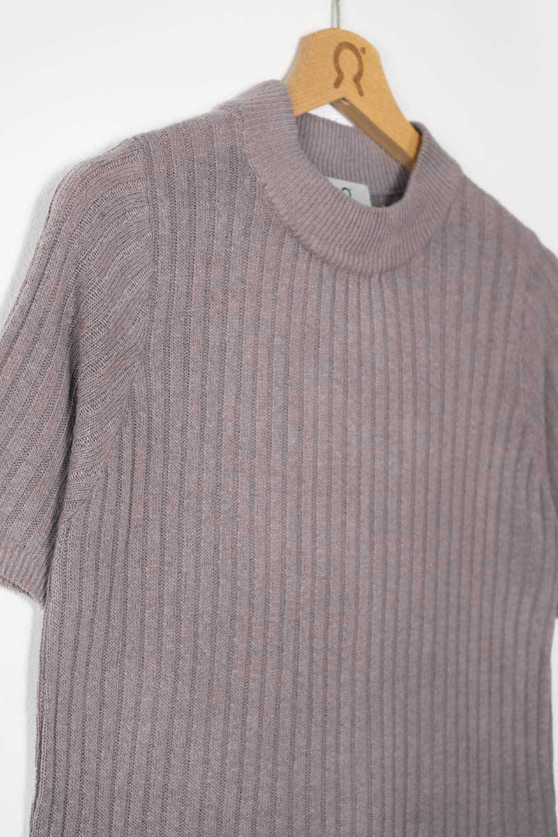 Grigio Tortora | Maglia Seta Rigenerata Tinture Naturali Renza