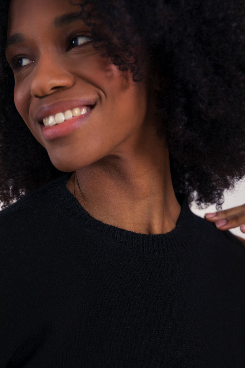 Nero Ardesia | Maglia tuta cashmere rigenerato