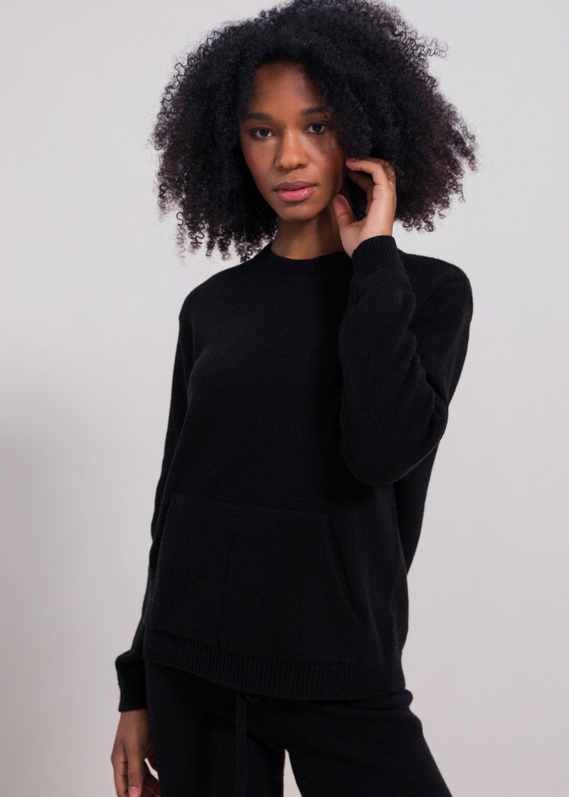 Nero Ardesia | Maglia tuta cashmere rigenerato