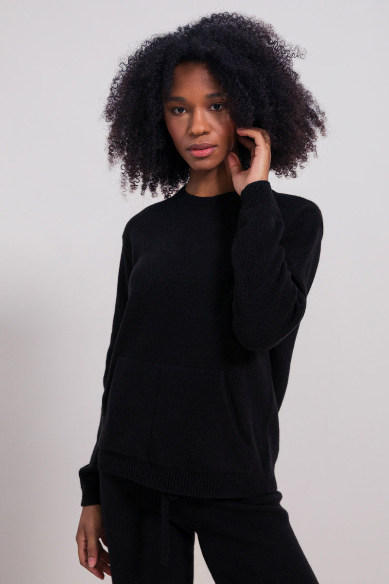 Nero Ardesia | Maglia tuta cashmere rigenerato