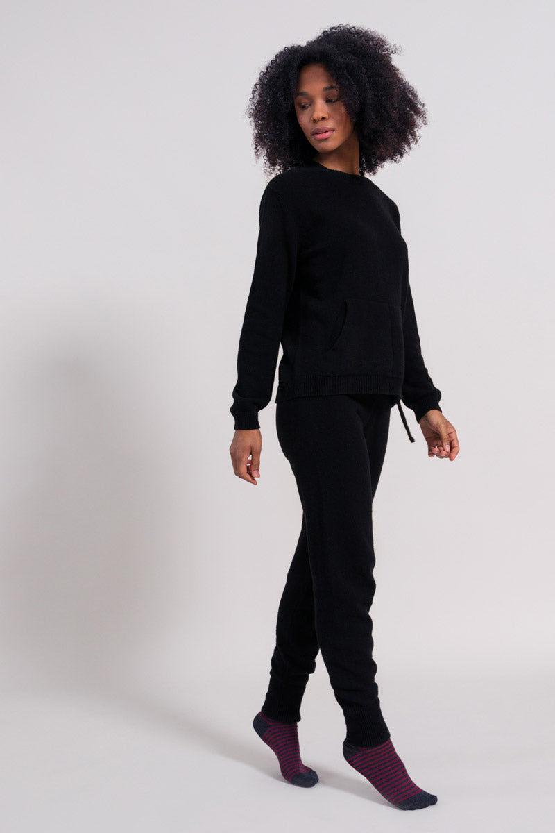 Nero Ardesia | Maglia tuta cashmere rigenerato