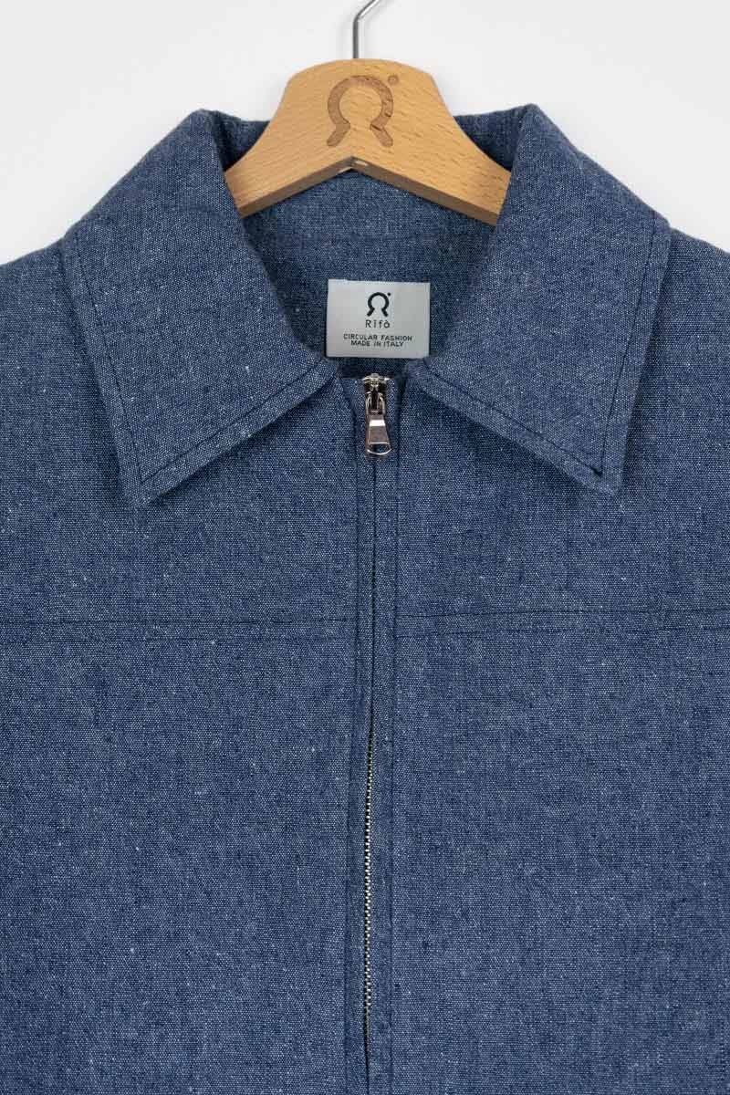 Denim | Giacchina zip jeans rigenerato