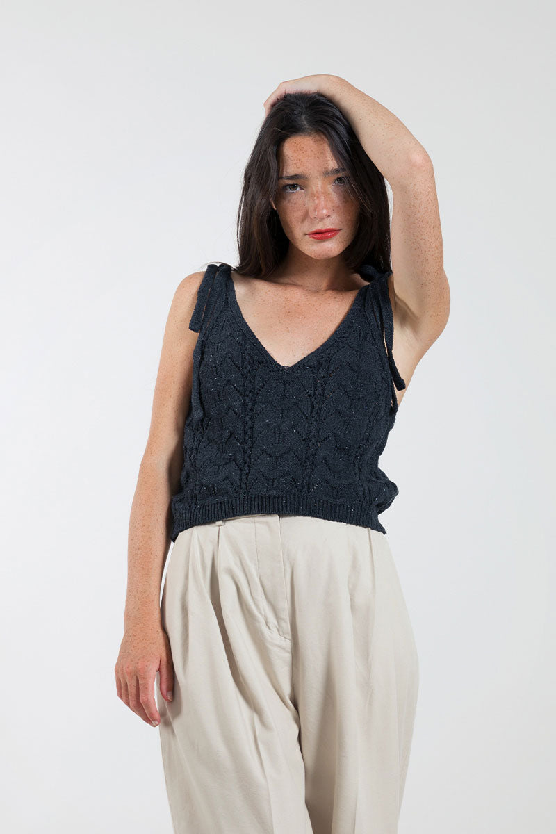 Mar Nero | Top in maglia traforato