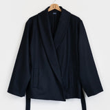 Blu Marina | Cappotto kimono donna lana rigenerata