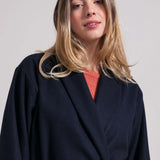 Blu Marina | Cappotto kimono donna lana rigenerata