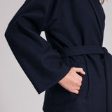 Blu Marina | Cappotto kimono donna lana rigenerata