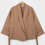 Beige Cammello | Cappotto kimono donna lana rigenerata