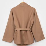 Beige Cammello | Cappotto kimono donna lana rigenerata