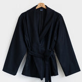 Blu Marina | Cappotto kimono donna lana rigenerata